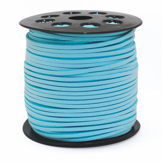 FQTANJU 100 Yards Suede Cord, 2.65mm Flat Faux Leather Cord with Roll Spool Beading Craft Thread for Necklaces, Bracelets, Jewelry Making, Beading and DIY Handmade Crafts (Light Brown)