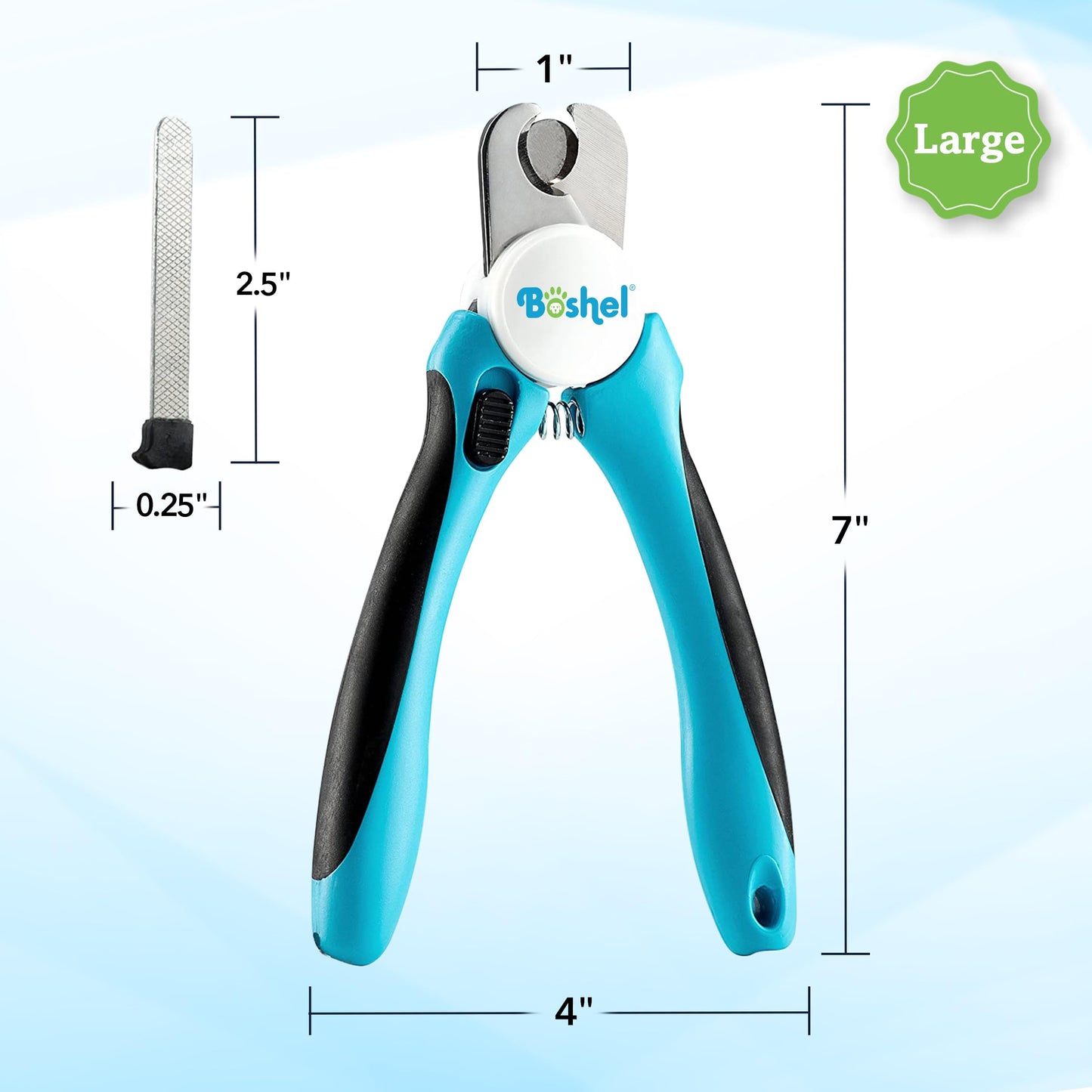 Dog Nail Clippers and Trimmer by Boshel - with Safety Guard to Avoid Over-Cutting Nails & Free Nail File - Razor Sharp Blades - Sturdy Non Slip Handles - for Safe, Professional at Home Grooming