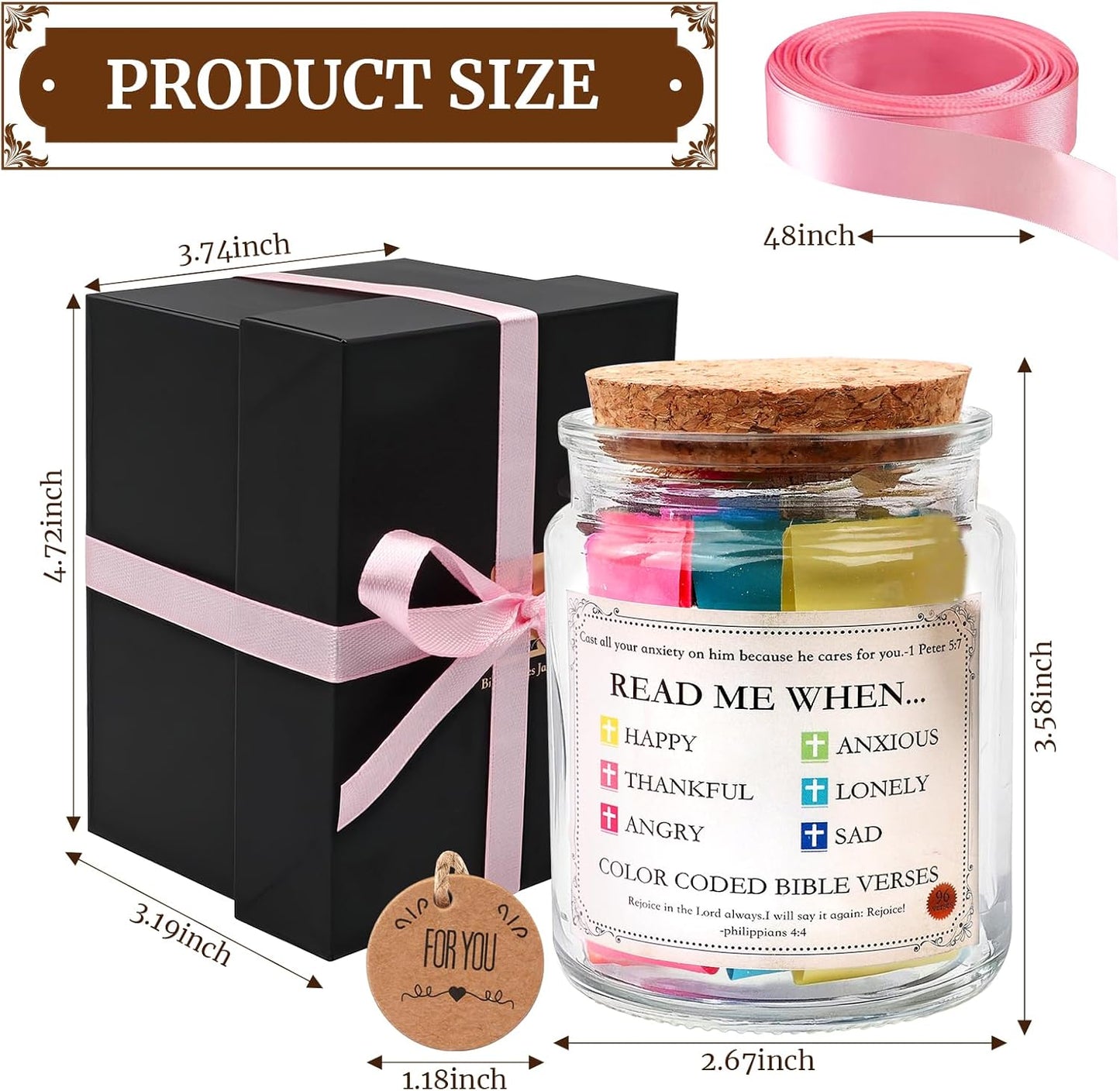 Christian Birthday Gifts for Women,Mom,Sister,Wife,Nana,Aunt,Grandma & Best Friend,Personalized Graduation Gift for Her,Religious Bible Verses Jar,Unique Mothers Day Gifts from Daughter/Son in law