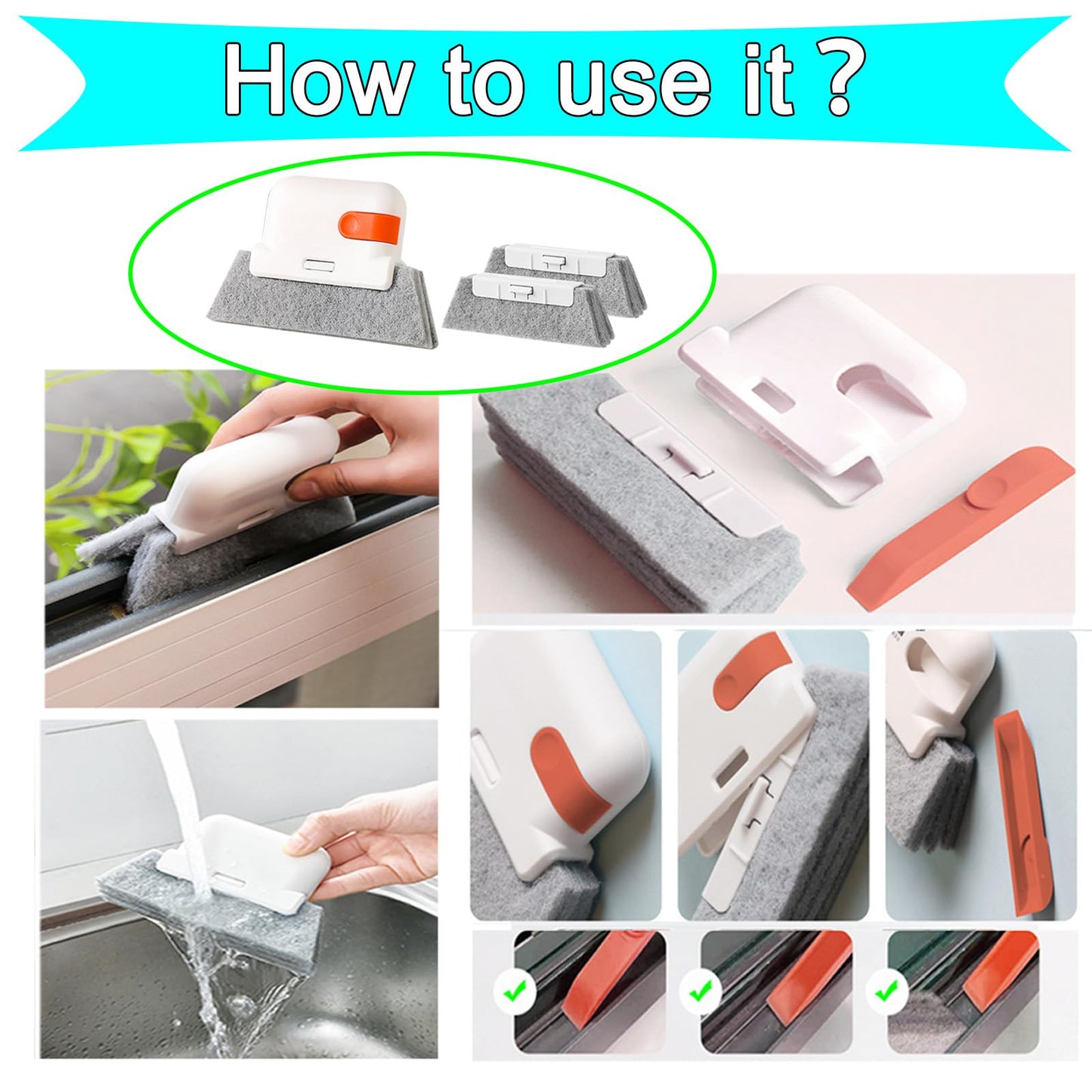13pcs Window Groove Cleaning Brush Kit, Magic Window Track Cleaner, Crevice Cleaner Brush, Sliding Door Track Cleaner, Gap Cleaning Brush for Sill, Tile Lines, Sliding Door, Keyboard. Small Brush Set.
