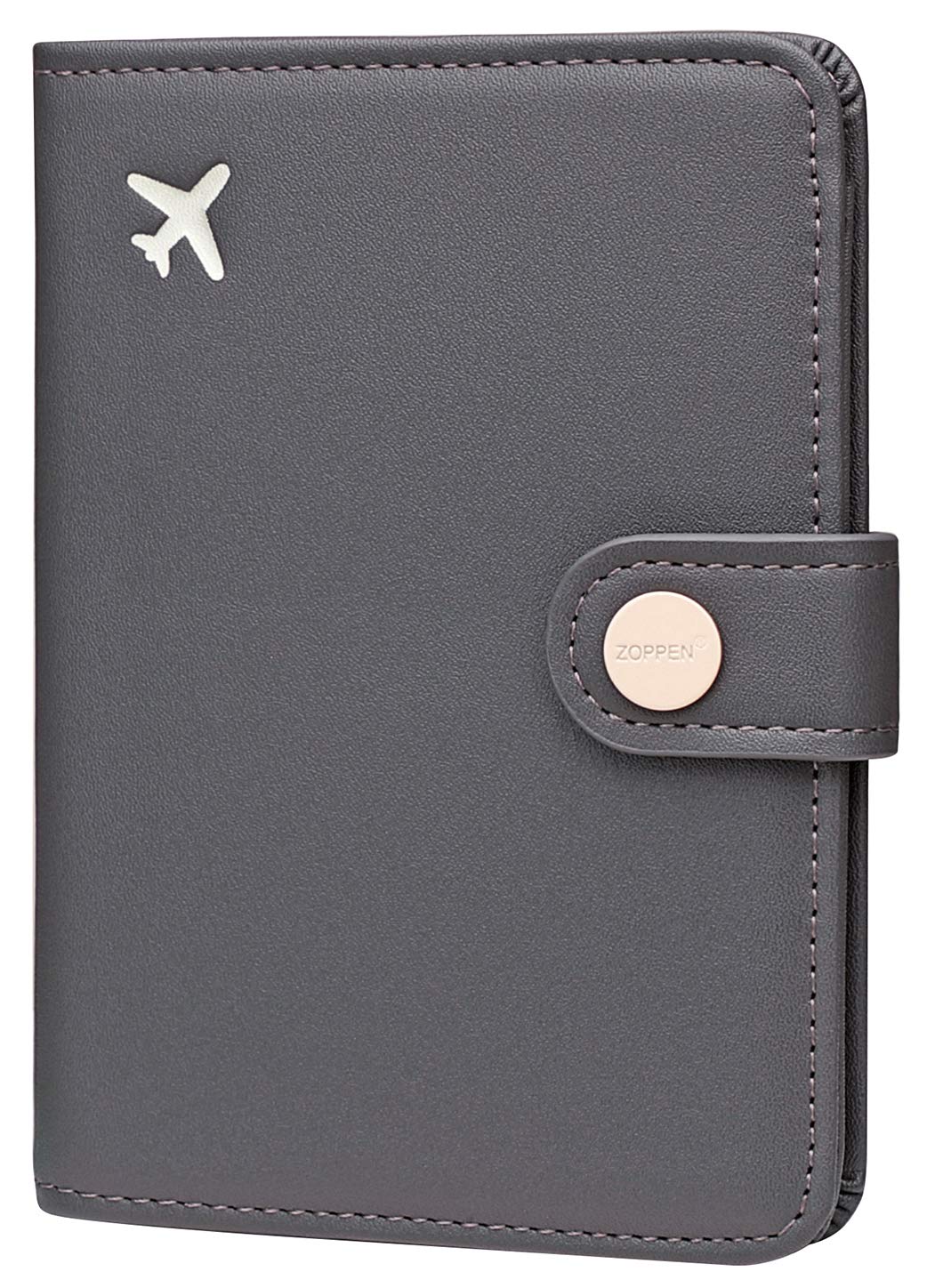 ZOPPEN Passport Holder Women Men, Passport Cover Travel Wallet Rfid Blocking Passport Wallet Cover Case Travel Essentials Document Organizer, Black