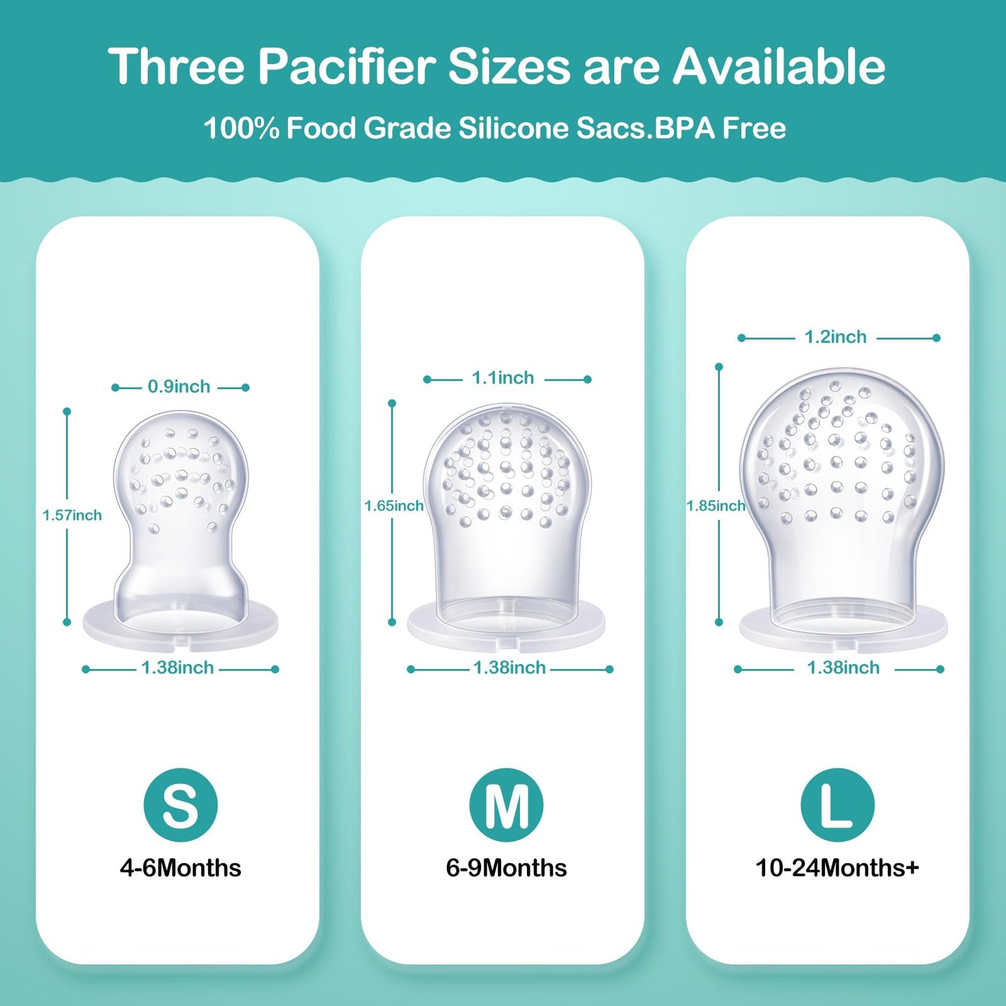 Baby Fruit Feeder, with Mini Freezer Tray, Silicone Teething Toys, Breastmilk Popsicle Molds for Baby Teething Relief, Includes 4 Mesh Pacifier