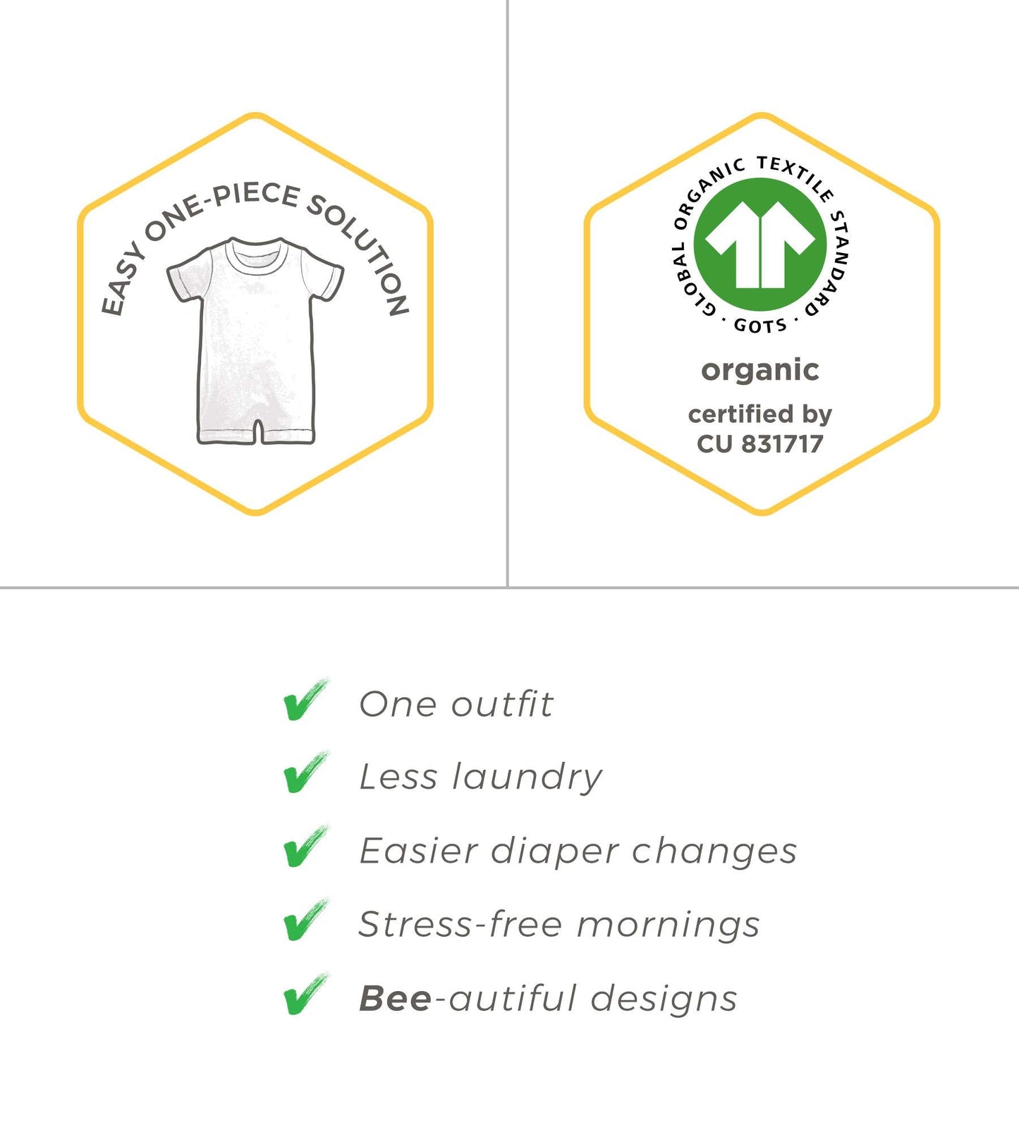 Burt's Bees Baby 'baby-boys' Romper Jumpsuit, 100% Organic Cotton One-piece Coverall and Toddler Footie, Heather Grey Quilted Kimono, 3-6 Months US