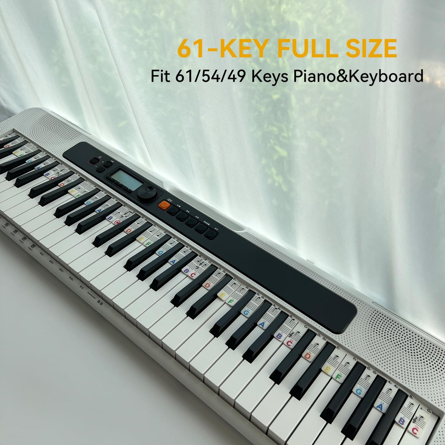 BEATBIT Piano Note Strips with Solfege (Do Re Mi…), Fit 61/54/49 Key Piano Learning, Removable Piano Keyboard Stickers