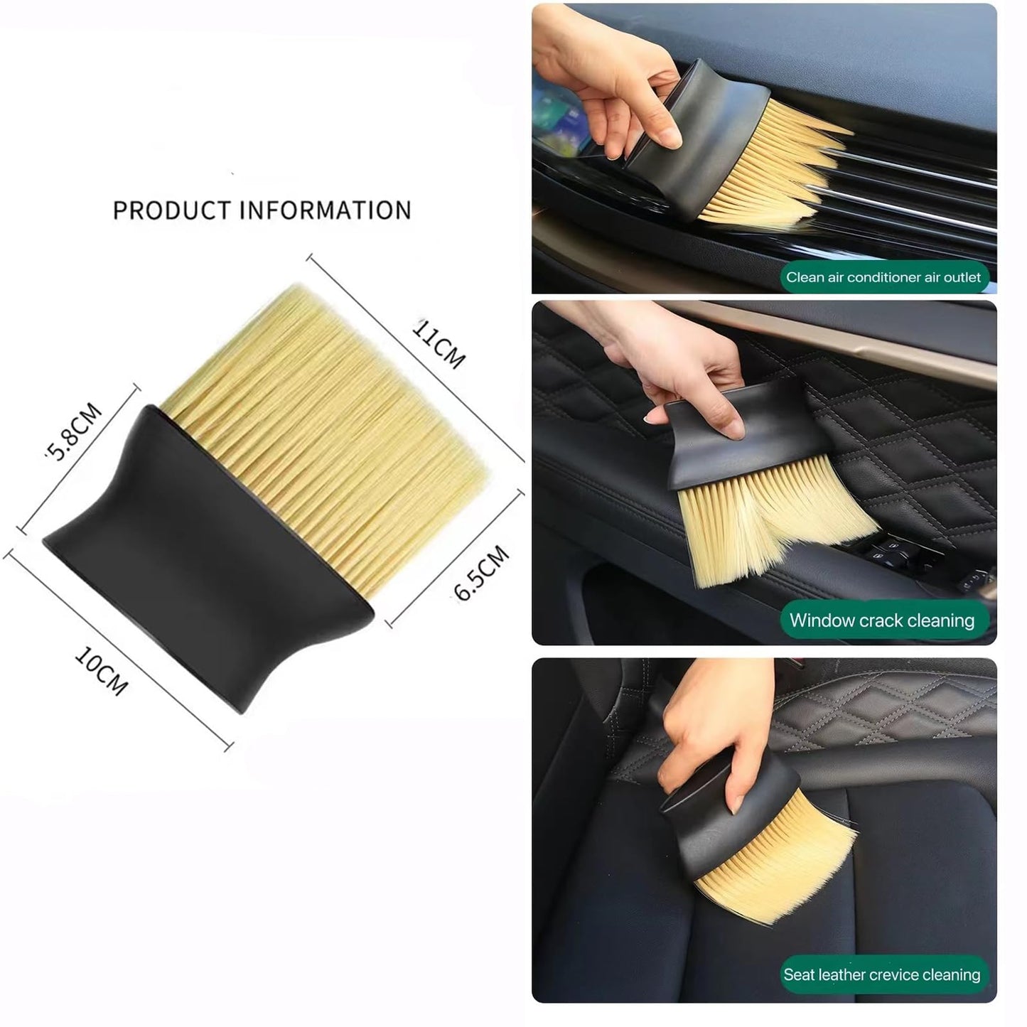 LVSENLIN 10pcs Auto Car Detailing Brush Set,Car Interior Cleaning Kit,Including 5pcs Car Detailing Brushes, 3pcs Wire Brush and 2pcs Different Soft Bristle dusting Brush for car Interior.