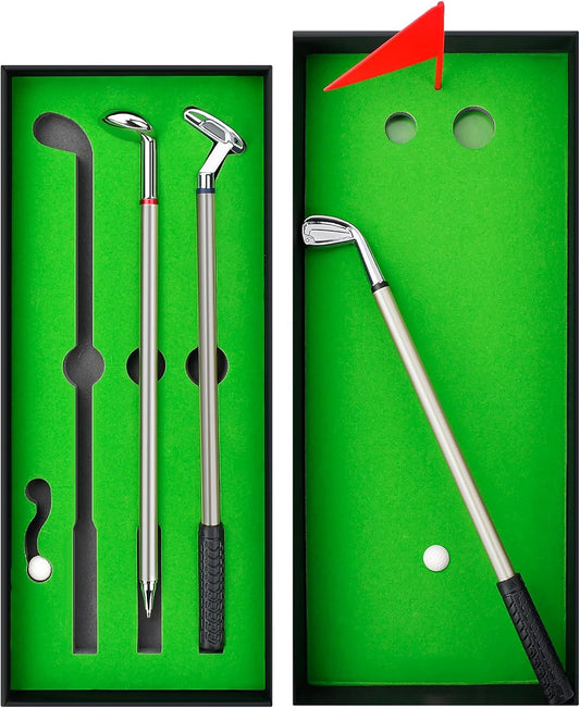 Funny Gifts for Men Dad Adults Husband Him Boyfriend Golfers, Golf gifts Accessories for Men, Personalized Anniversary Birthday Presents Mini Desktop Golf Ball Pen Set, Christmas Stocking Stuffers