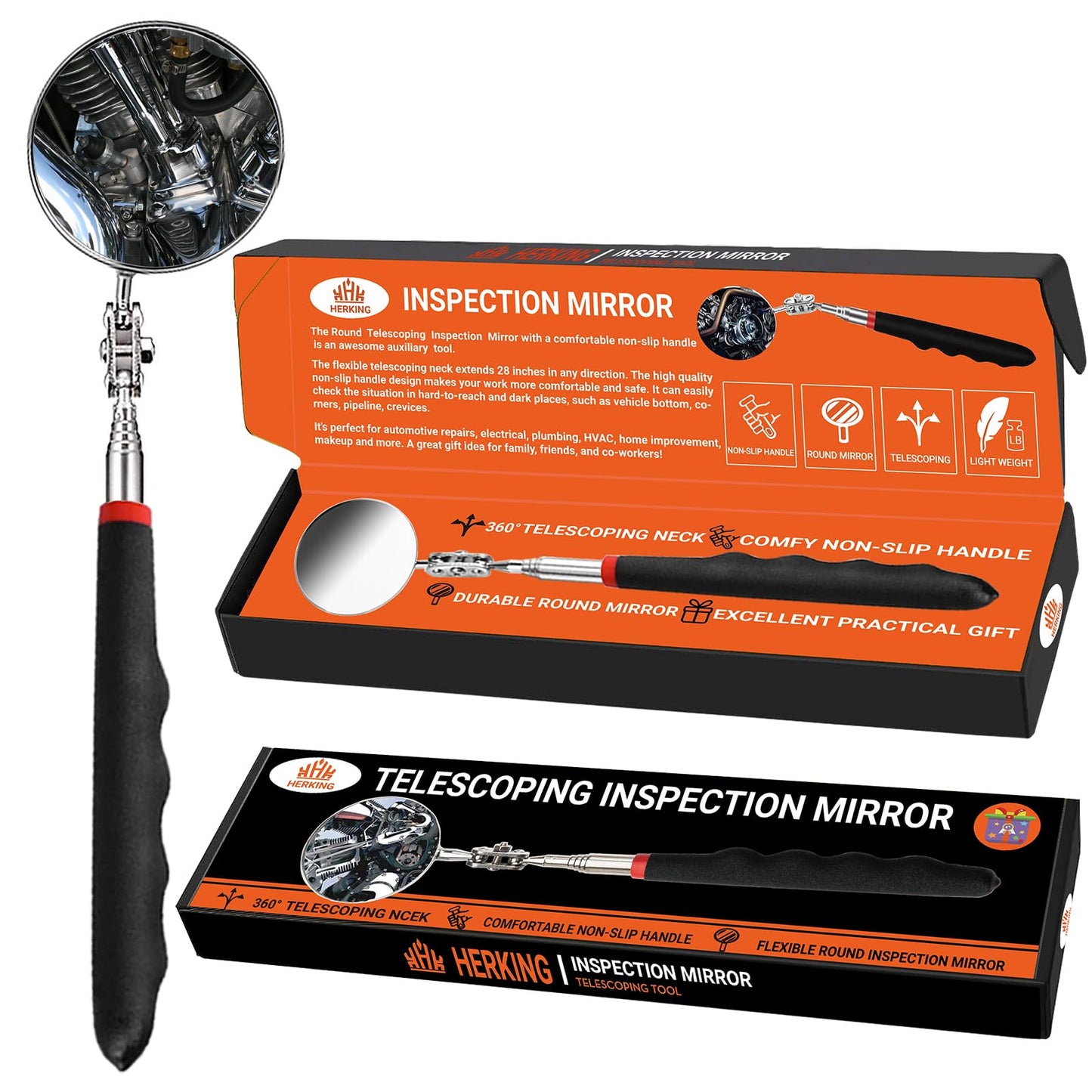 Mens Gifts for Him Telescoping Magnetic Pickup Tool with Telescoping Inspection Mirror, Unique Fathers Day Gifts for Men, Dad, Husband Boyfriend Birthday Gifts