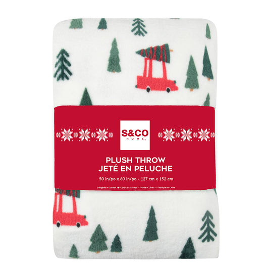 Christmas Premium Throw Blanket for Couch. Fleece Blanket for Bed. Plush Blanket. Super Soft, Fluffy, Fuzzy, Cozy Throw Blankets for Bed. Machine Washable Holiday Roadtrip