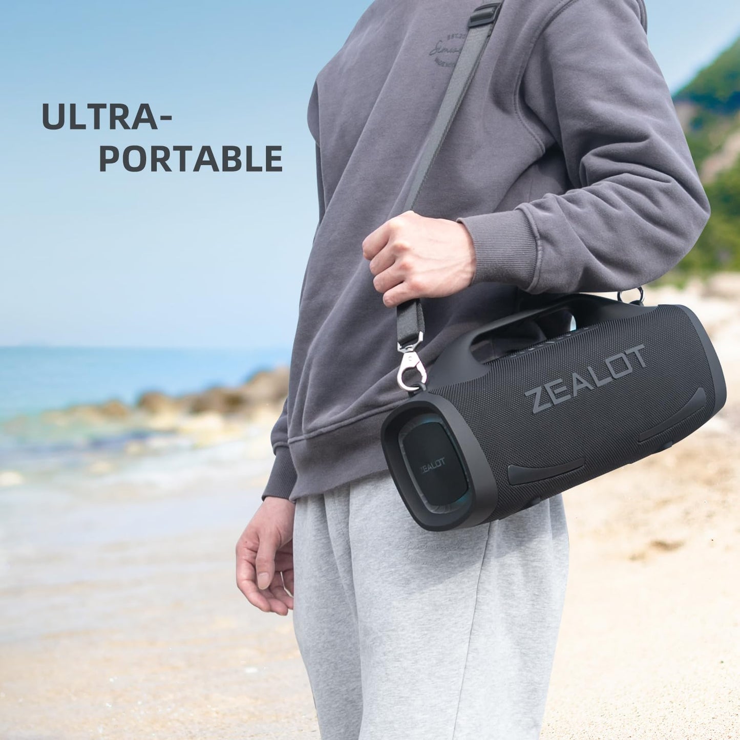 ZEALOT Bluetooth Speaker, 110W Peak(100W) Booming Sound Speakers Wireless, Dual Pairing, XBass, Bluetooth 5.3, 24000mAh Power Bank, Portable Outdoor Waterproof Speaker for Camping, Beach and Party