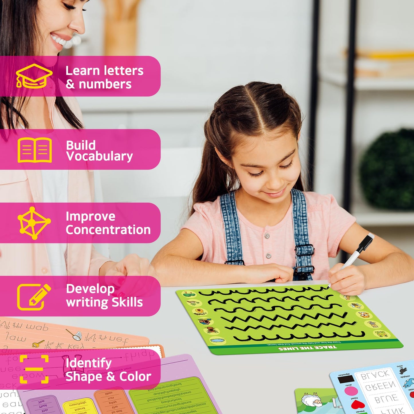 Kasfalci Handwriting Practice for Kids,Preschool Learning Activities,Number Alphabet Letter Tracing,Toddler Writing Practice Activity Book,ABC Learning Toys,Learn to Write,Preschool Workbooks Age 3-4