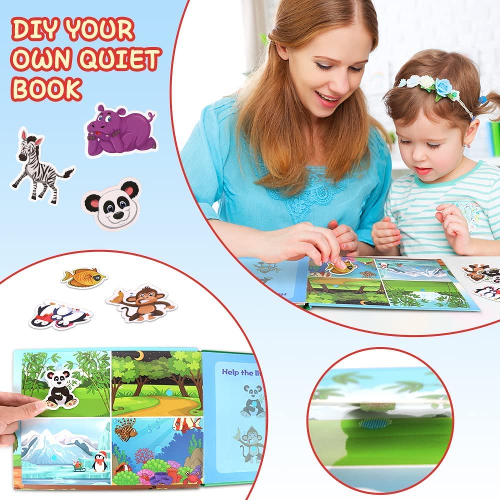 YiYeraio Toddler Busy Book - Montessori Toys Busy Book for Toddlers 3Years+, Montessori Learning Materials Homeschool Preschool Educational Activity Book Toys Birthday Gift Set