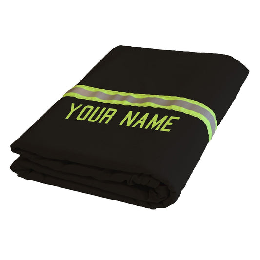 Fully Involved Stitching Firefighter Personalized Black Station Blanket 60" x 80"