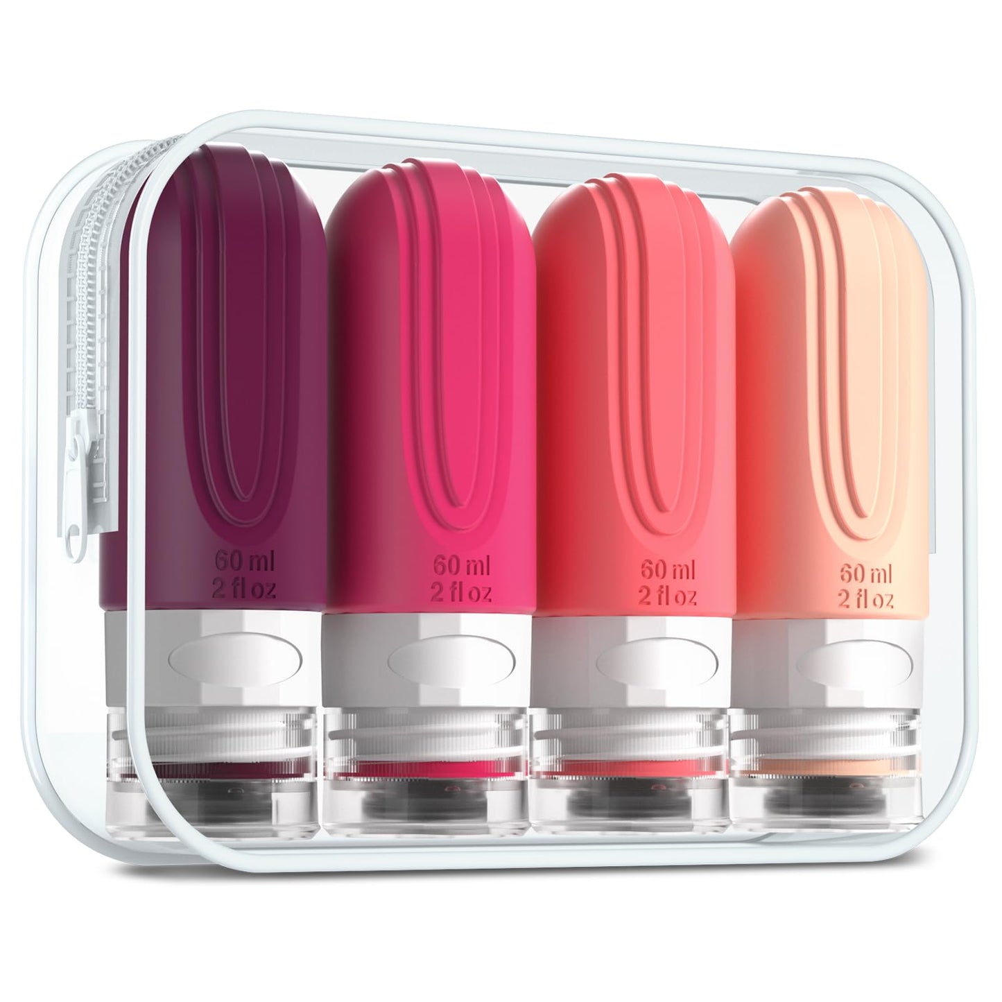 Travel Bottles for Toiletries, Tsa Approved 3oz Travel Size Containers BPA Free Leak Proof Refillable Liquid Silicone Squeezable Travel Accessories for Shampoo Conditioner Lotion (4 Pack)