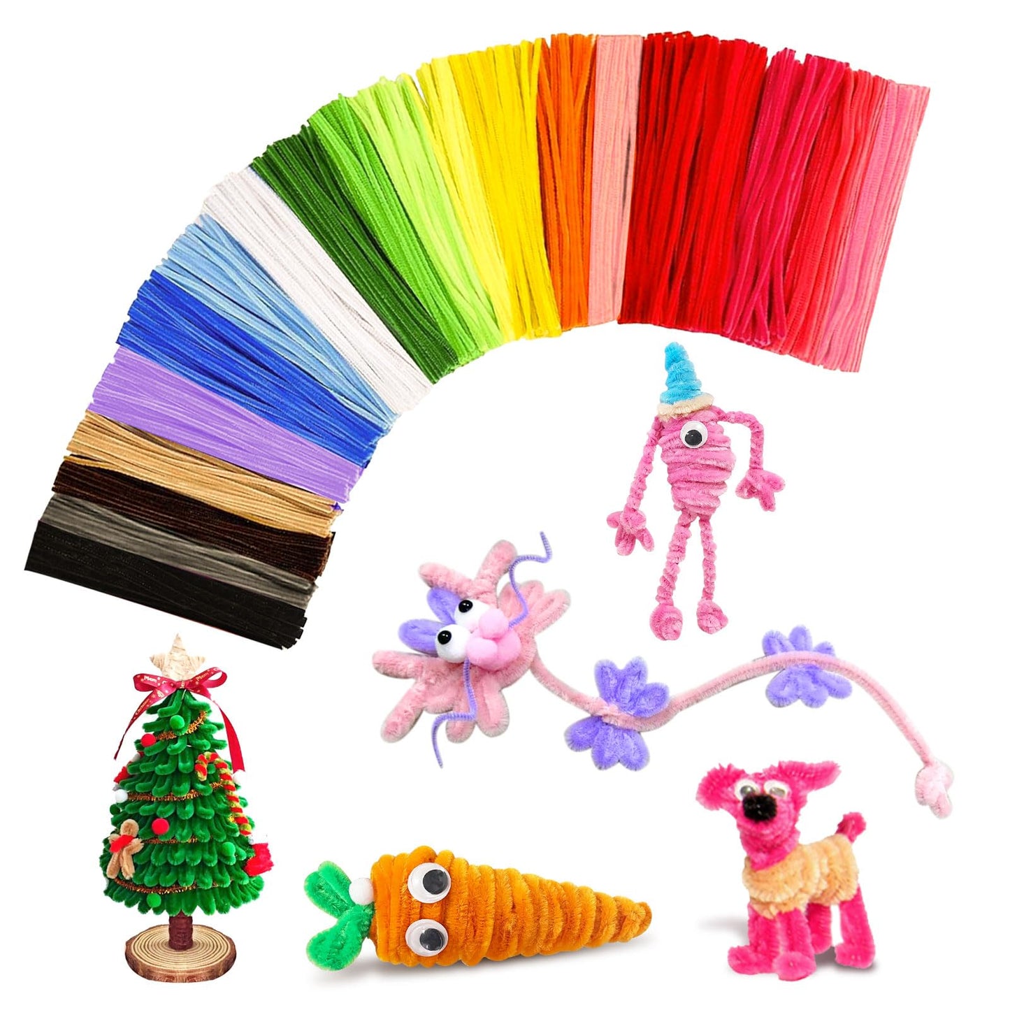 400PCS Pipe Cleaners Bulk Craft Supplies,Arts Crafts,Arts and Crafts for Kids Ages 8-12,Chenille Stems,School Supplies for Kids,juegos para niños,Halloween Gifts,DIY Decor
