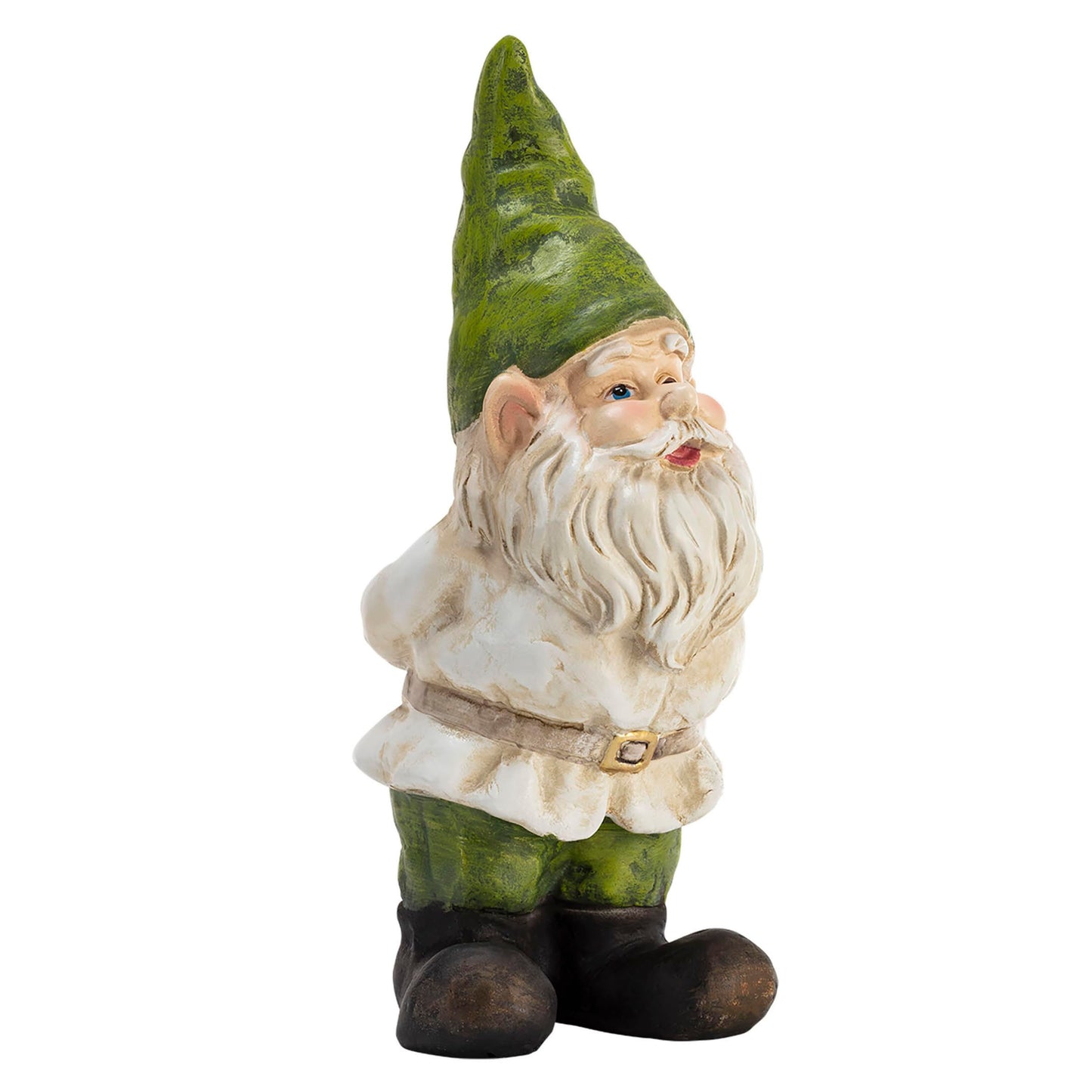 Alpine Corporation 12" Tall Traditional Outdoor Garden Gnome Yard Statue Decoration