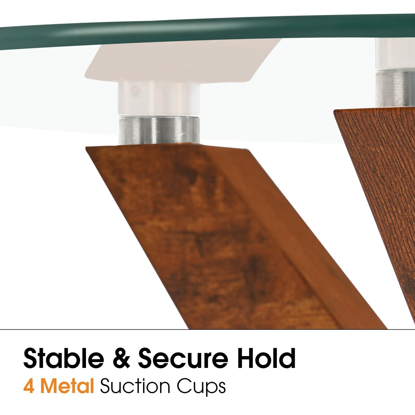 ivinta Round Glass Coffee Table, 31.5" Modern Center Table with Tempered Glass and MDF Legs for Living Room, Office, Tree (Rustic Brown)