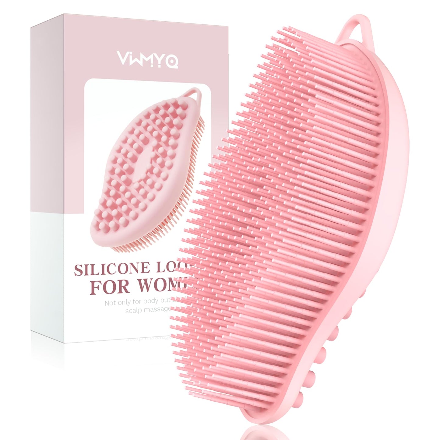 Silicone Loofah for Women - Exfoliating Body Scrubber, Soft Dual-Sided Silicone loofa for Body Clean and Massage, Gentle Bath Brush Lathers Well for All Kinds of Skin