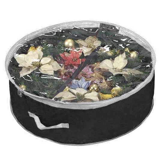 Primode Wreath Storage Bag 30" | Garland Wreaths Container with Clear Window for Easy Xmas Holiday Storage | Durable 600D Oxford Material
