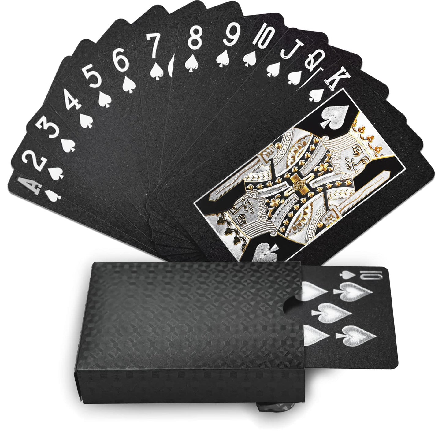 Joyoldelf Silver Foil Poker Playing Cards, Waterproof Deck Poker Card with Gift Box, Perfect for Party and Game