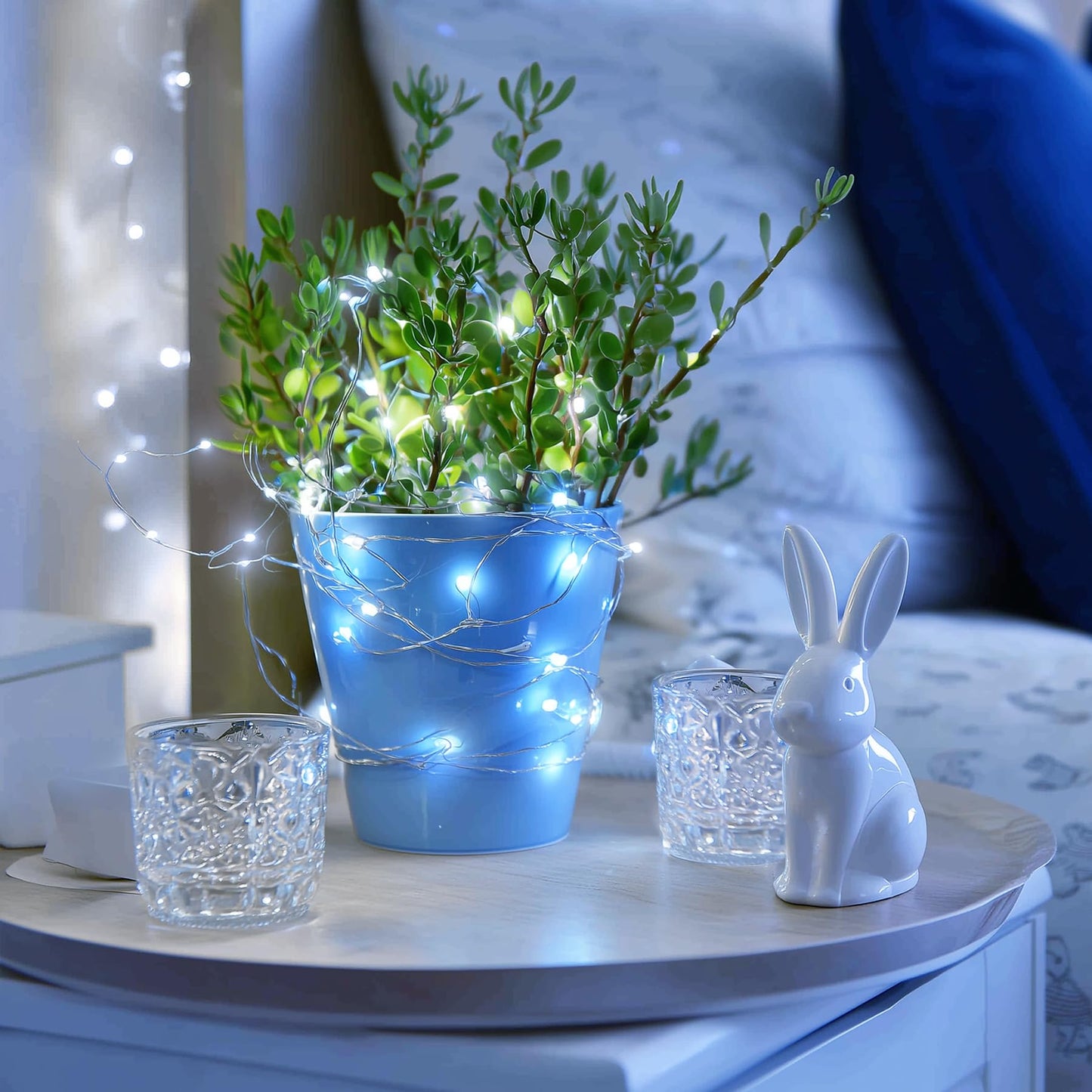 JMEXSUSS 4 Pack 50 LED White Fairy Lights Battery Operated - 16.1ft Mini Christmas Twinkle Lights Indoor Outdoor Waterproof for Garden Patio Party Wedding Birthday Holiday Decorations