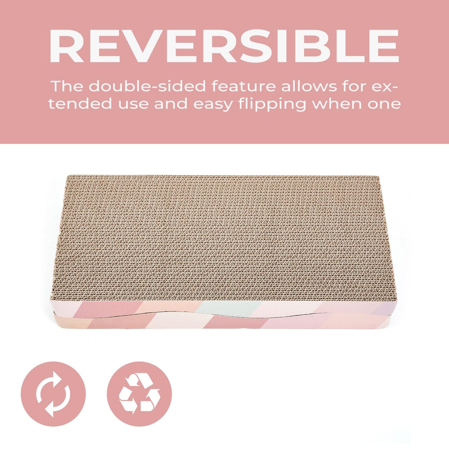 SIDAZON Cat Scratching Board cat Scratcher Cat Scratch Pad Cardboard cat scratchers for Indoor Cats Reversible Large Wide Corrugated with Catnip(2pcs)