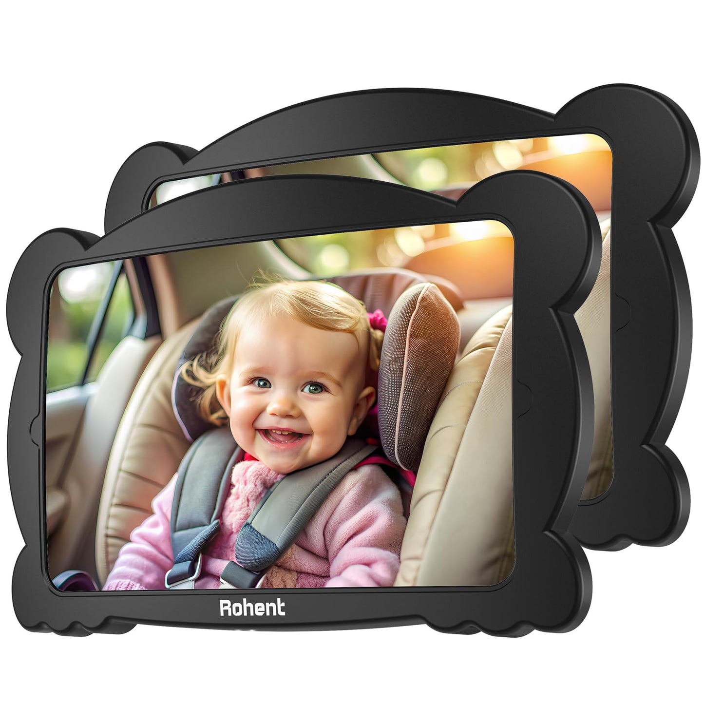 Baby Car Mirror for Rear-Facing Car Seat - Shatterproof, 360° Adjustable, Wide Angle, Clear View, Easy Installation, Safe Acrylic - Ideal for New Parents & Baby Safety