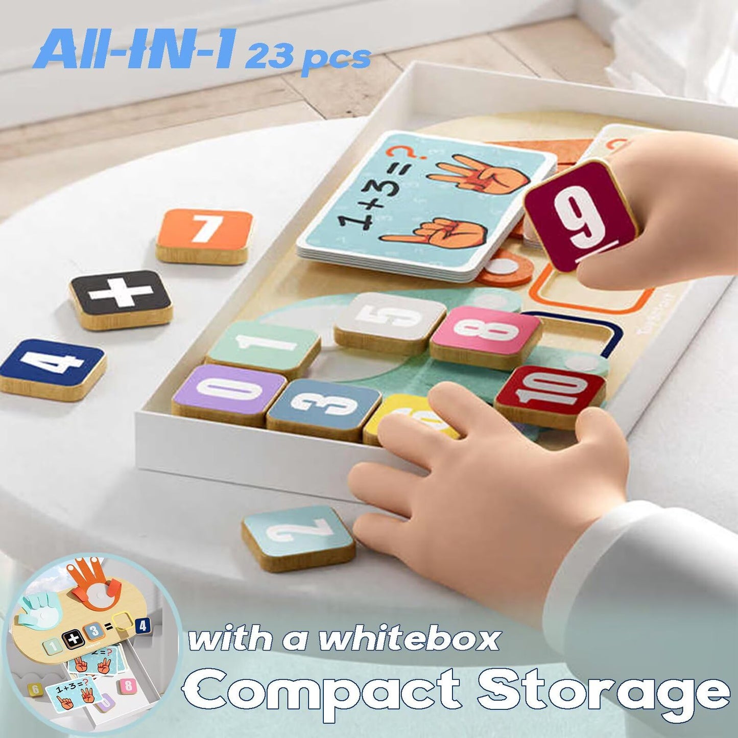 TOP BRIGHT Preschool Learning Toys for Toddlers 2-4, Educational Math Manipulatives Number Counting Blocks for Kids, Montessori Toys for 3 4 5 Year Old Finger Math Toy