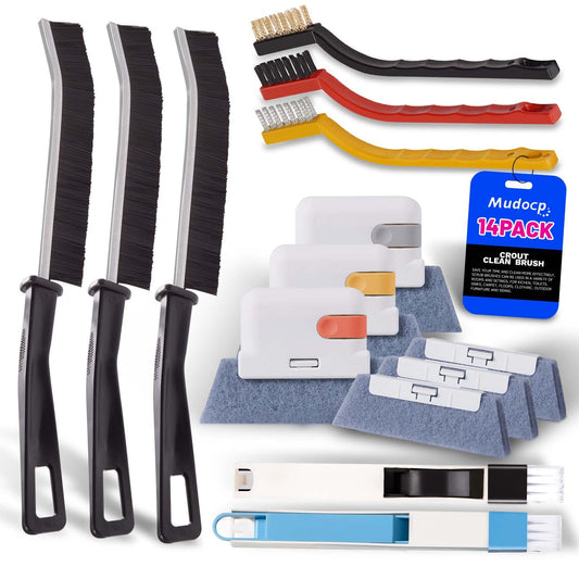 Window Track Cleaner Tools Set, 14 PCS Window Groove Cleaning Brush Kit for Sliding Door, Sill, Tile Lines, Shutter, Car Vents, Keyboard