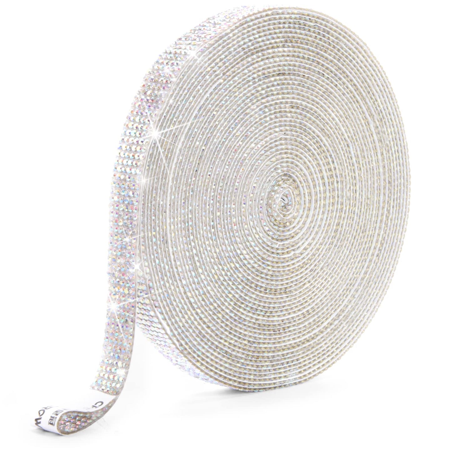 Self Adhesive Crystal Rhinestone Ribbon Rhinestone Strips, 3 Yards DIY Diamond Bling Ribbon Stickers Rhinestone Tape Roll with 2 mm Rhinestones for Crafts Phone Car Decorations(Silver, 0.51 Inch)