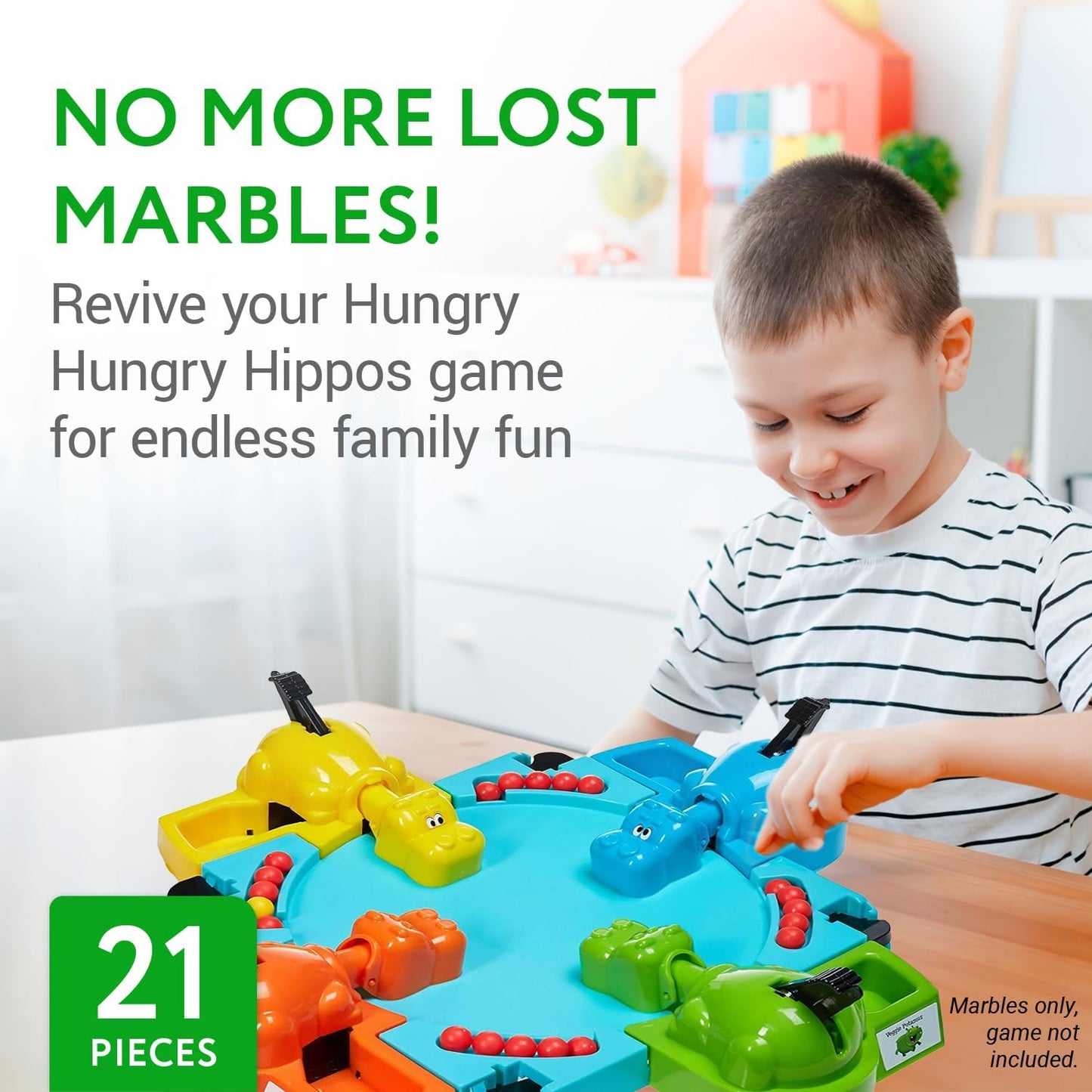 Impresa Replacement Marbles Compatible with Hungry Hungry Hippos - 21 Pieces - Includes 19 Red Balls with 2 Extra Yellow Balls - Great for Replacing Lost or Damaged Game Pieces