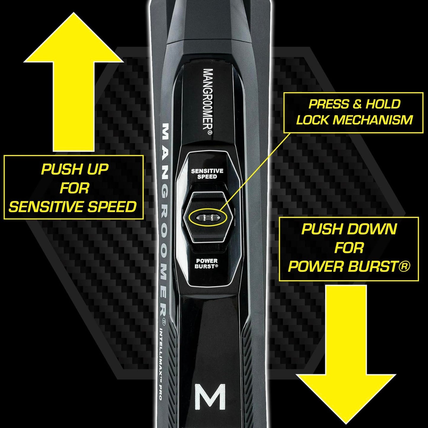 MANGROOMER - INTELLIMAX PRO - New Back Shaver with 2 Shock Absorber Flex Heads, Power Hinge, Extreme Reach Handle and Advanced 2.7" Extra-Wide Blade Design (Version 2.0)