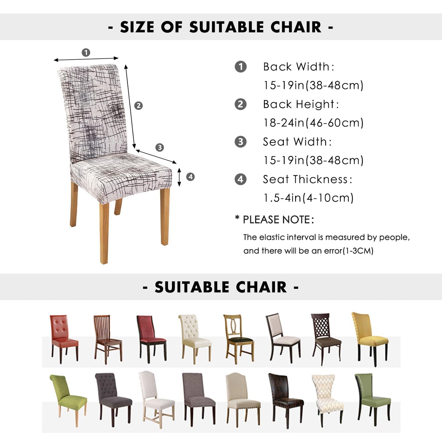 FORCHEER Dining Room Chair Covers for Dining Room Set of 4,Stretch Dining Chair Cover for Dining Room Kitchen Washable Removable(4Pack,Printed Geometric Pattern)