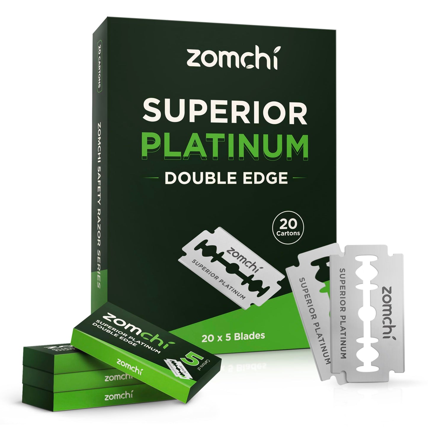 Double Edge Razor Blades, 50 Counts Safety Razor Blades for Shaving, Platinum Stainless Steel Shaving Blades for Men and Women, Fits All Standard Double Edge Razors