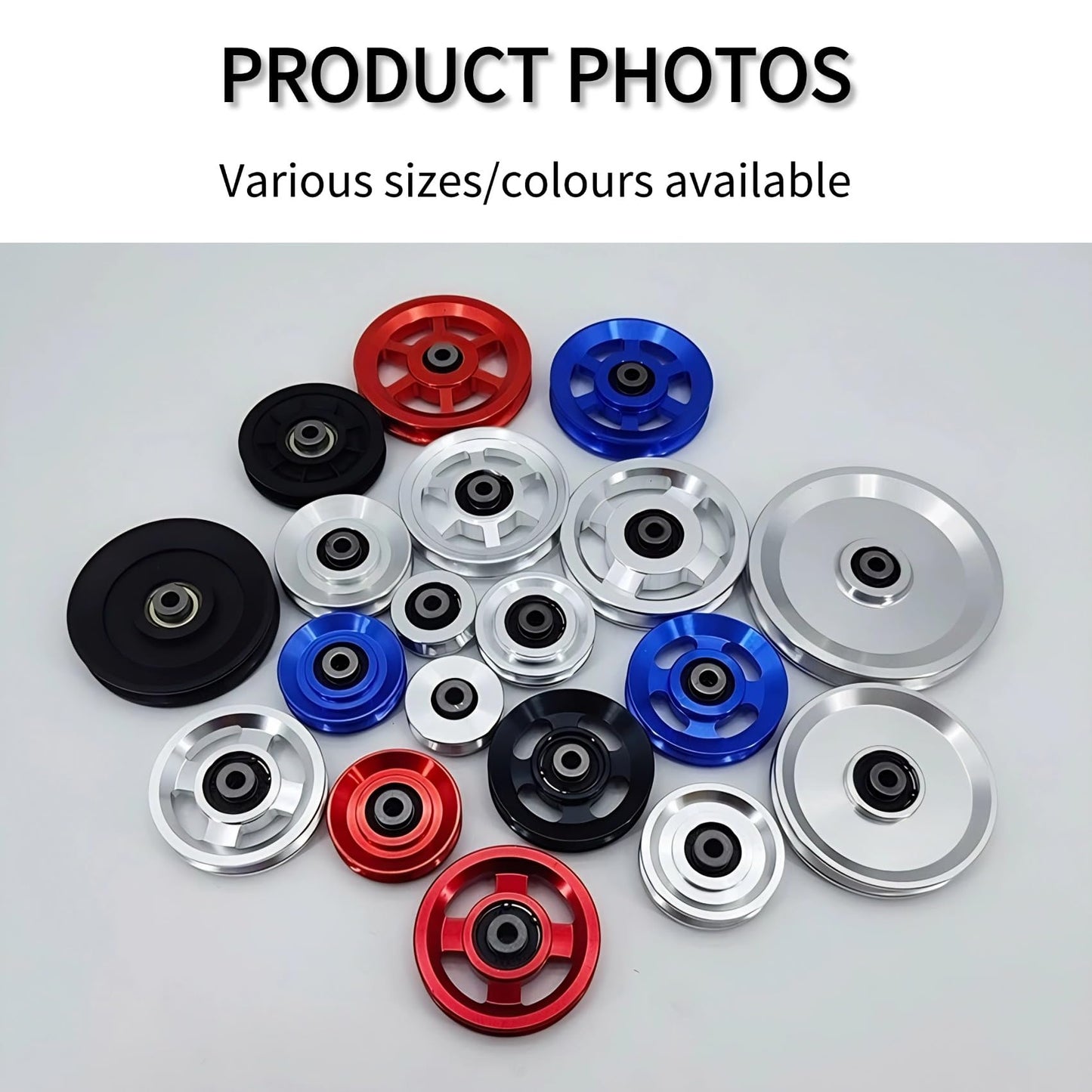 Ezweiji Cable Pulley Wheel, 114-115mm Universal Aluminum Alloy Pulley Wheel for Home Gym Exercise Strength Training Equipment