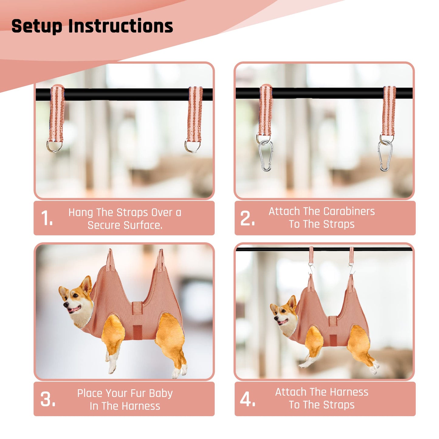 Potens' Pet Dog Grooming Hammock with Security Strap - Grooming Hammock for Small Dogs - Dog Holder for Nail Trimming - Dog Hanging Harness for Nail Trimming (Small)