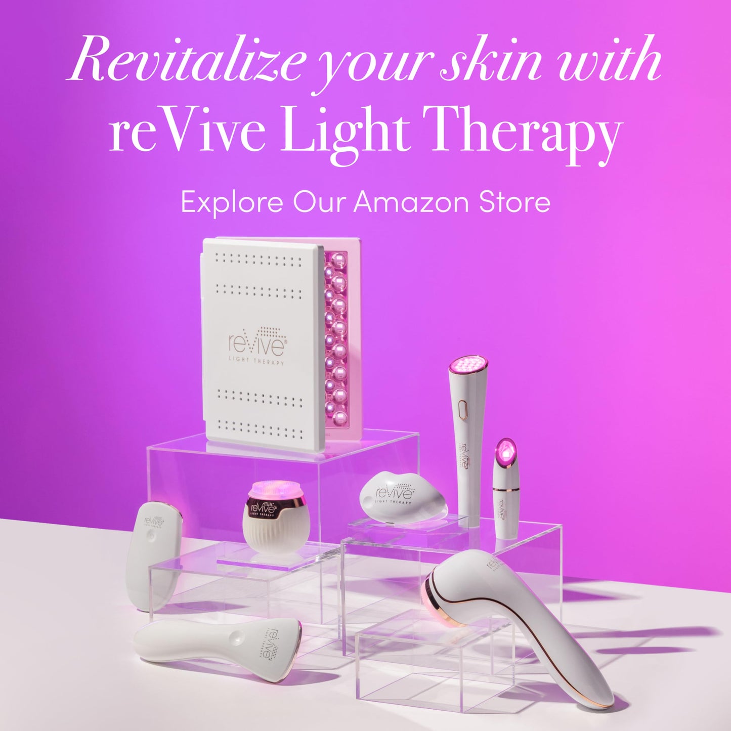 Revive LED Technologies Lux Collection Soniqué Mini Sonic Facial Cleansing Brush with Red & Blue Light Therapy, Reduces Appearance of Acne & Wrinkles