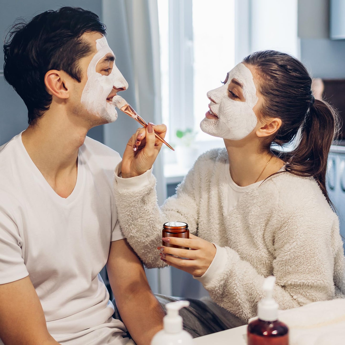 Norme 96 Pcs 4 oz Glass Jars with Lids Leakproof Round Airtight Empty Cosmetic Jars with Inner Liners Lid for Storing Lotions Powder Ointments Candle Making (Black,Amber)