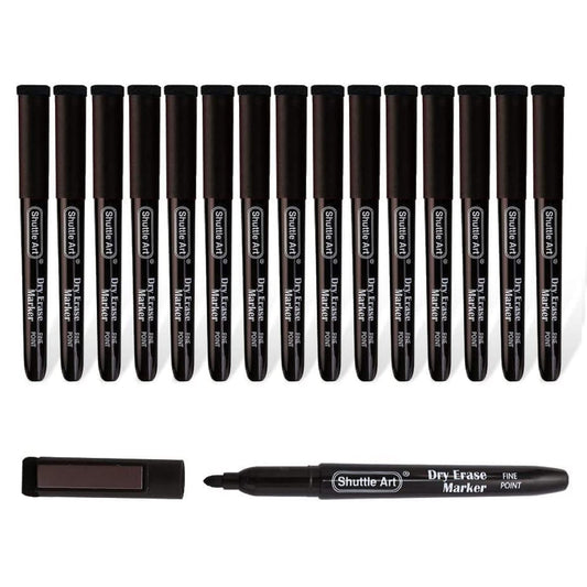 Shuttle Art Black Dry Erase Markers, 60 Pack Magnetic Whiteboard Markers with Erase,Fine Point Dry Erase Markers Perfect For Writing on Whiteboards, Dry-Erase Boards,Mirrors for School Office Home