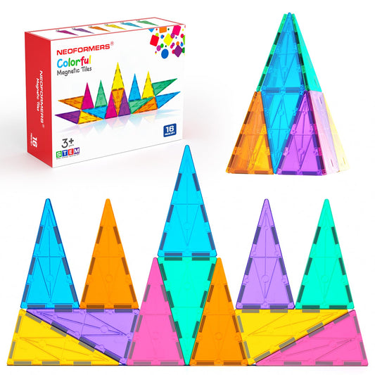 STEM Magnetic Tiles 70pcs, Montessori Sensory Building Blocks for Toddlers Ages 3+ Educational Construction Toys with Stacking Blocks, Creative Learning for Boys & Girls