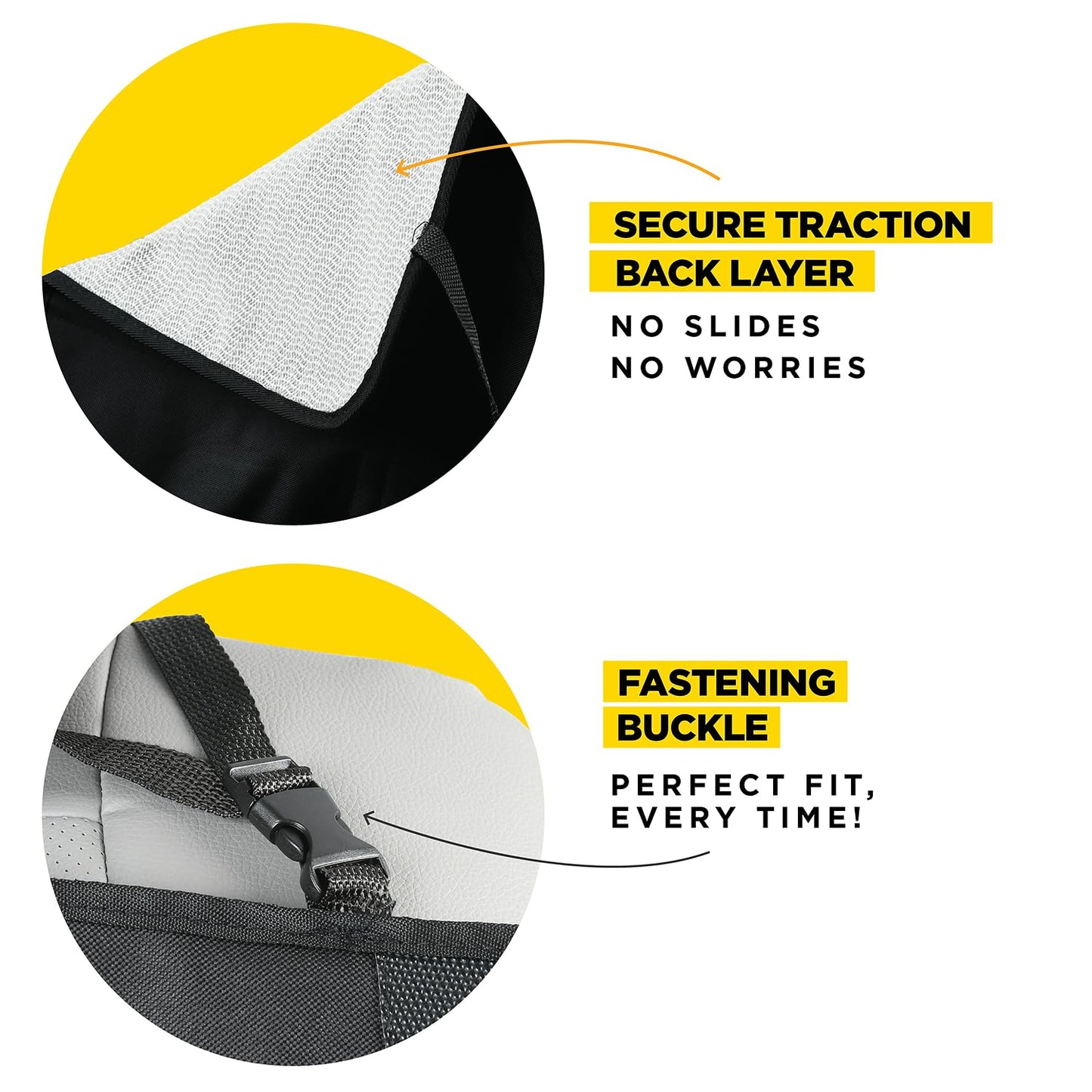 lebogner Car Seat Protector for Baby and Child – Non-Slip, Thick Padded Cover with 2 Mesh Pockets – 1 Pack