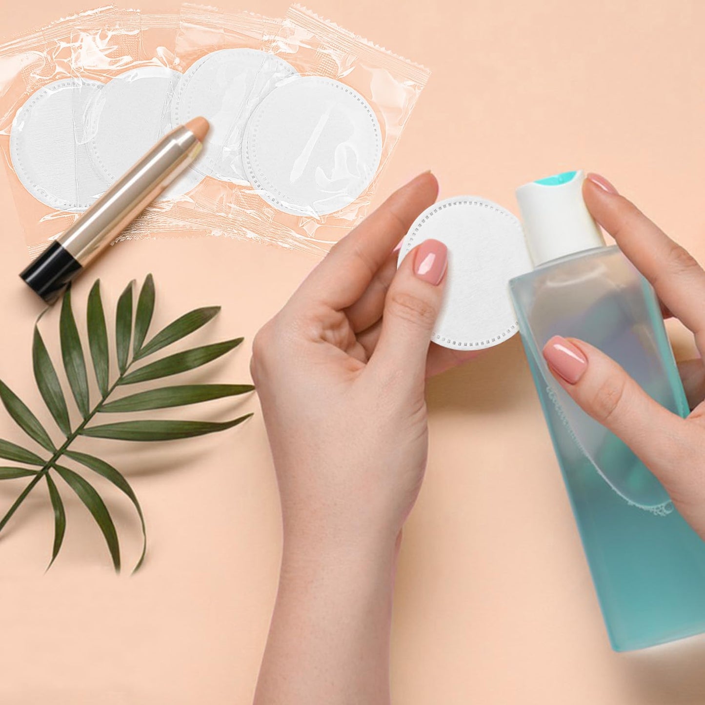 Kheoxusa 2000 Pcs Individually Wrapped Cotton Pads - Round Cotton Rounds for Face, Hotel Personal Care Kit - Individual Pack