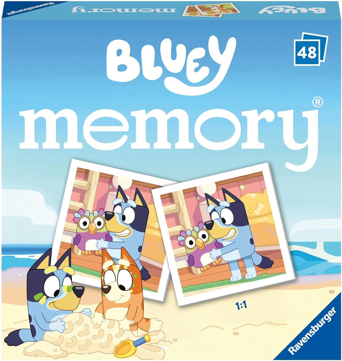 Ravensburger Bluey Mini Memory Matching Picture Snap Pairs Game for Kids Age 3 Years and Up