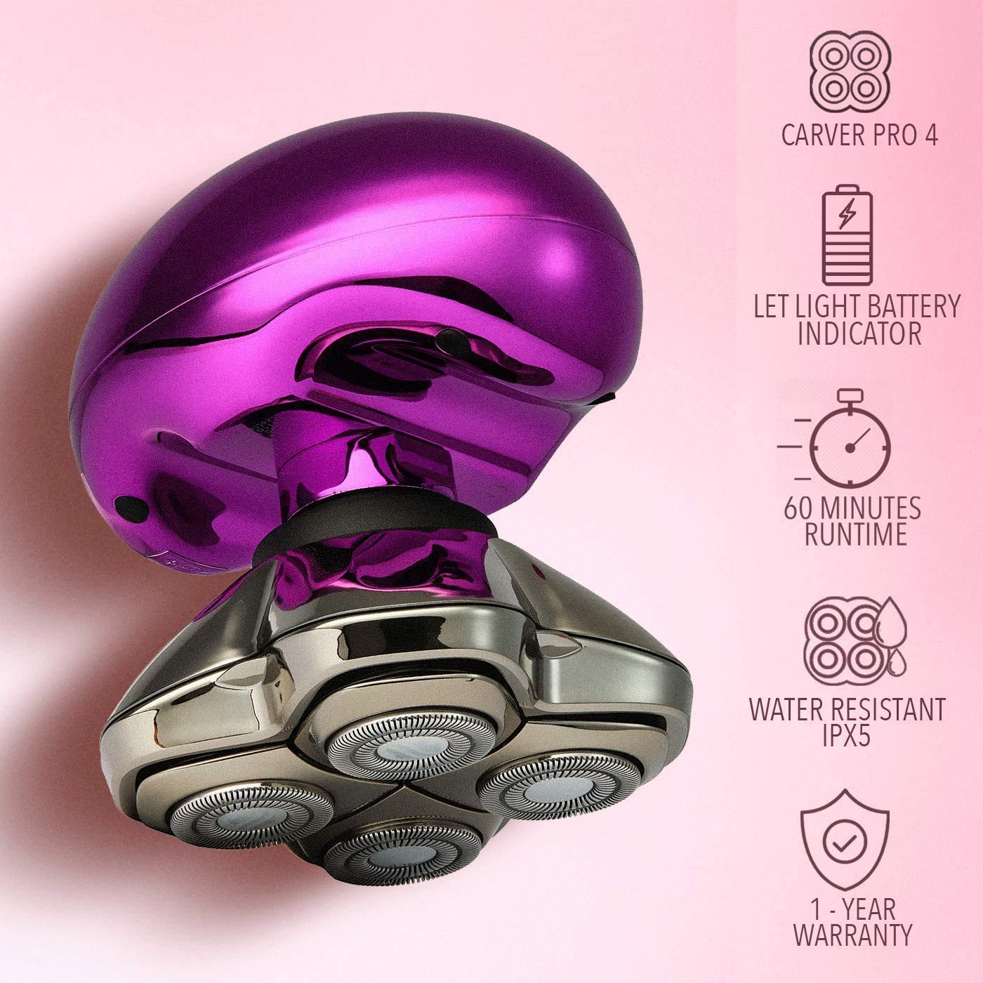 Skull Shaver Butterfly Kiss Shaver Purple Along with Platinum Rinse Stand Purple and Butterfly Kiss Travel Case(Black), Best Gifting Combo