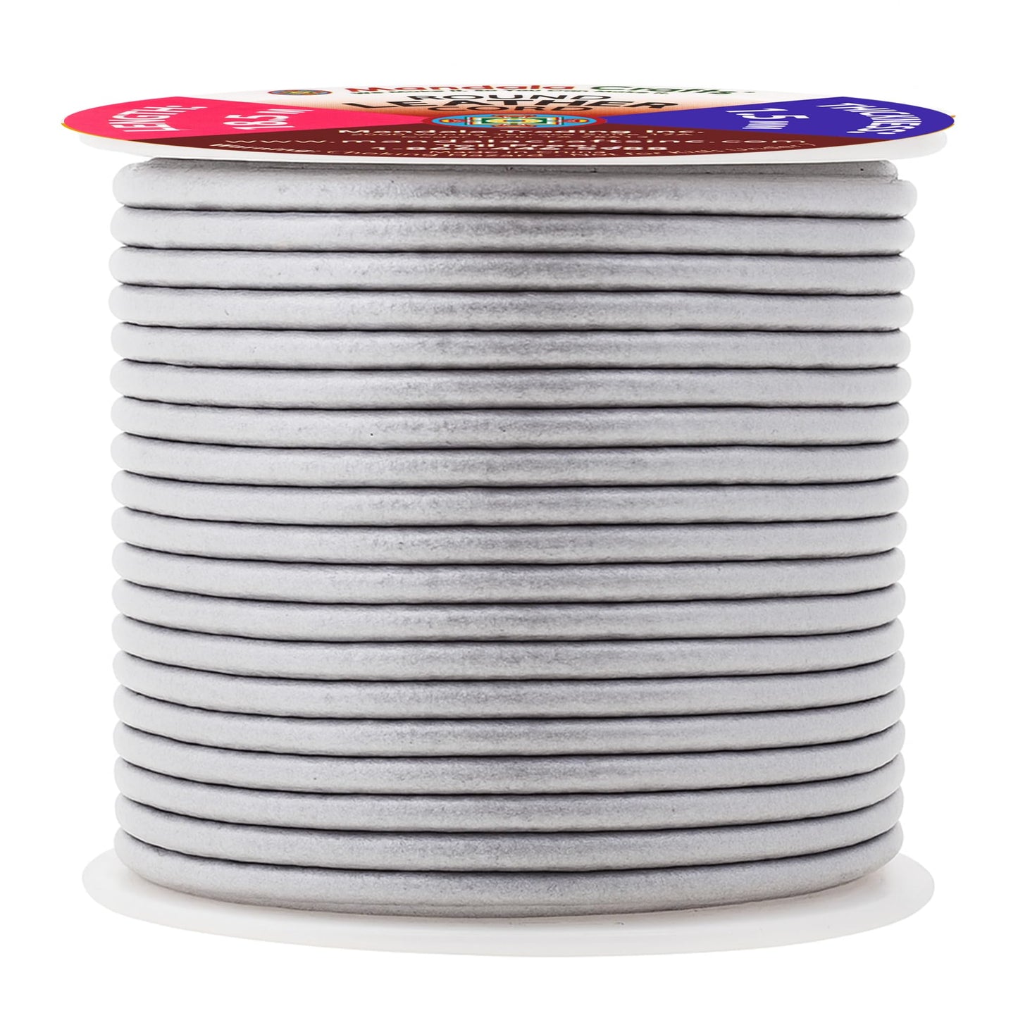 Mandala Crafts Round Cowhide Genuine Burgundy Leather Cord for Jewelry Making Kumihimo Leather Rope Spool - Burgundy Leather String Lace - 20 Yds 1.5mm Leather Cording