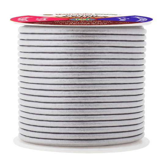 Mandala Crafts Round Cowhide Genuine Burgundy Leather Cord for Jewelry Making Kumihimo Leather Rope Spool - Burgundy Leather String Lace - 20 Yds 1.5mm Leather Cording