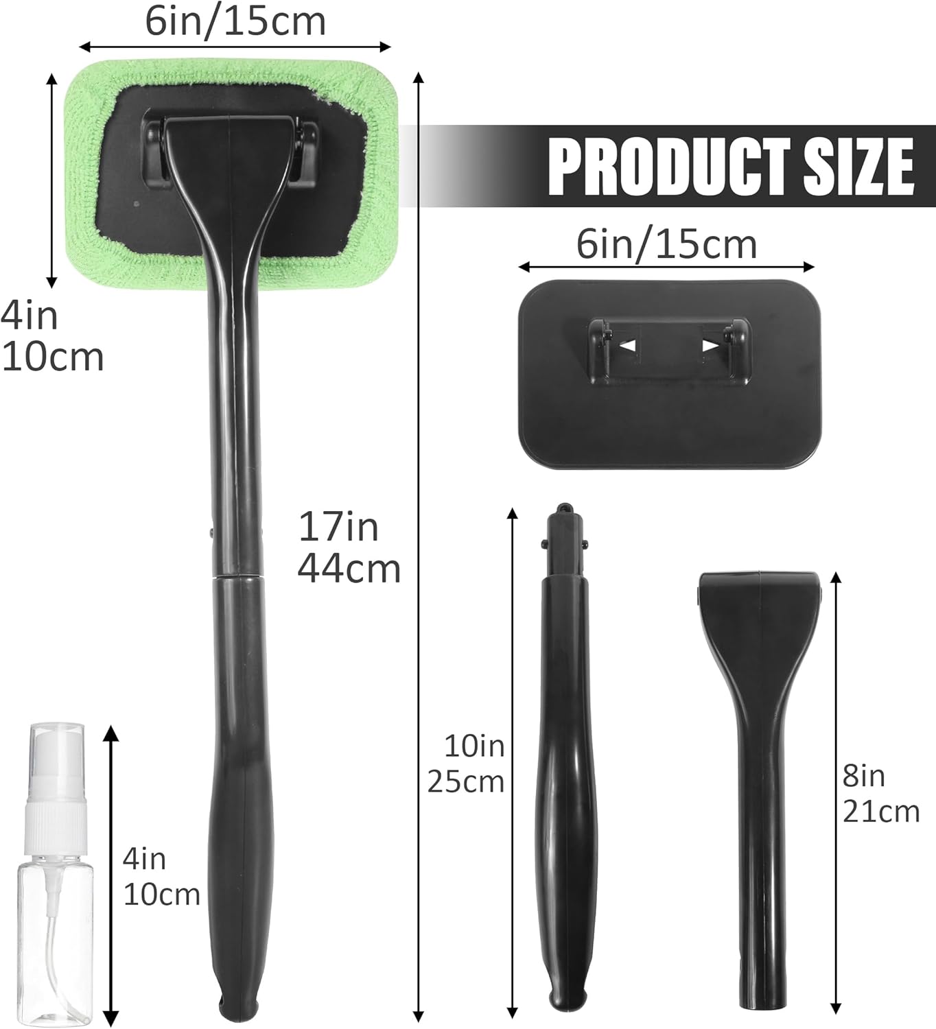 RACOONA Windshield Cleaning Tool,Car Cleaning Window Tool,Car Window Cleaner Tool,Car Accessories Car Window Cleaner with Unbreakable Extendable Handle and Microfiber Cloth for Auto Glass Wiper Car