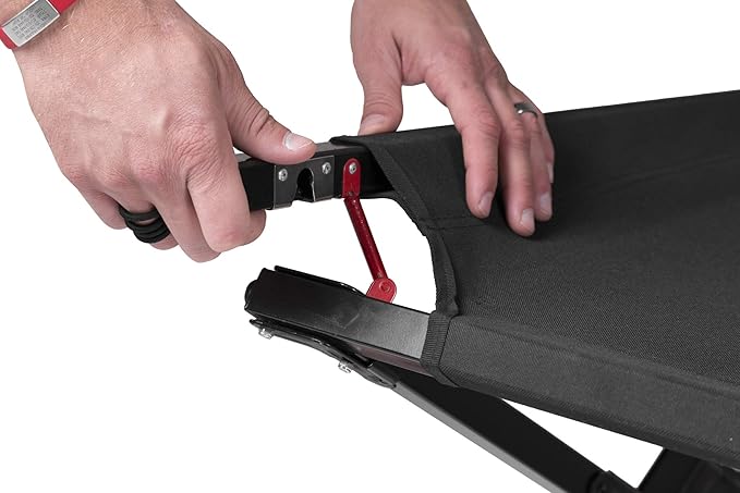 Teton Camping Cot with Patented Pivot Arm, Folding Camping Cot, Durable Heavy Duty Canvas, Comfortable Sleeping Bed for Adults, Portable