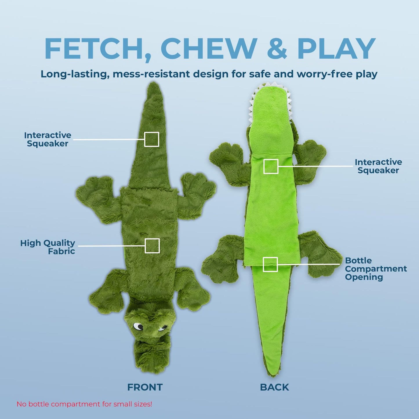 Best Pet Supplies 2-in-1 Stuffless Squeaky Dog Toys with Soft, Durable Fabric for Small, Medium, and Large Pets, No Stuffing for Indoor Play, Supports Active Biting and Play - 4 Figures, Small