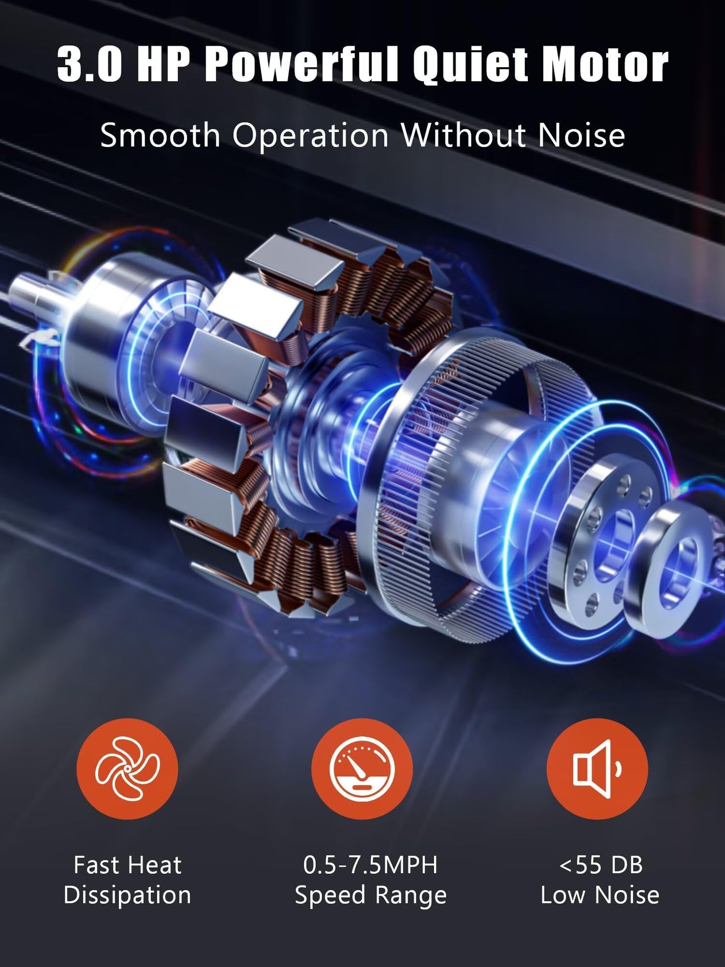 Treadmills for Home, 3.0 HP Folding Treadmill with Incline, Portable Treadmill 300 lbs Capacity, Caminadora Eléctrica Para Casa, Small Treadmills With Charge Staion & Bluetooth Speaker For Small Space