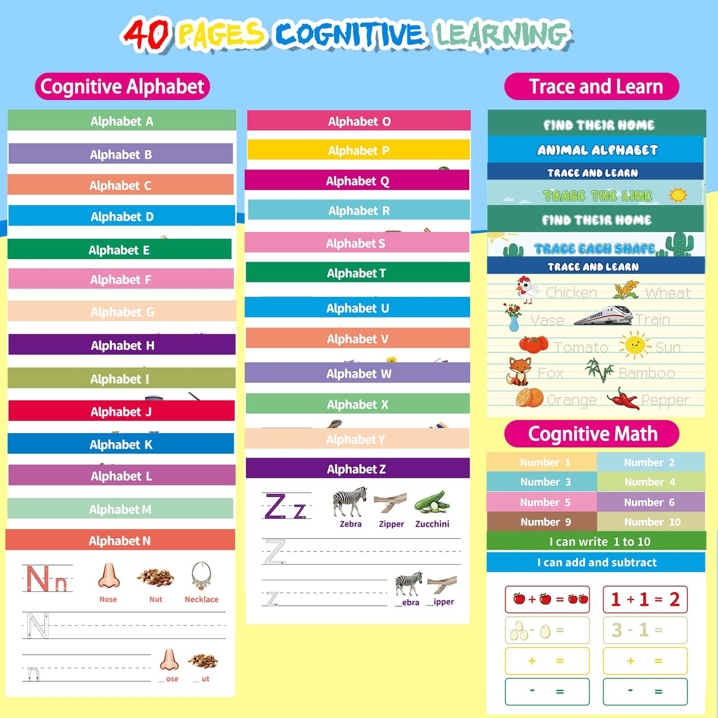 Preschool Learning Activities-Handwriting Practice for Kids|Montessori Busy Book|Toddler Activity Book|Autism Learning Materials|Educational Workbook|ABC Learning for Kids Ages 3+（8.57 x 12.59″）